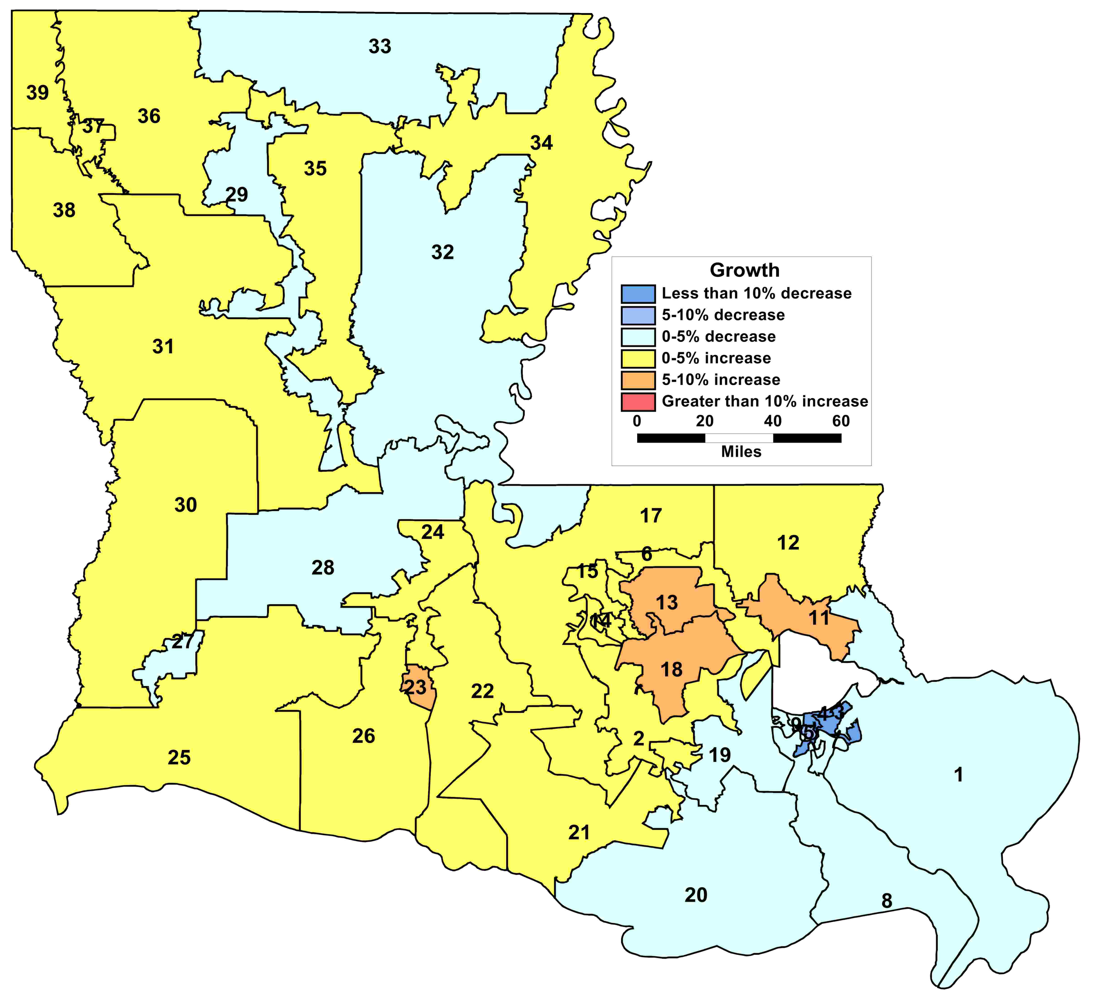 Demographic changes to Louisiana legislative districts, 2010-2014 | JMC Enterprises of Louisiana ...